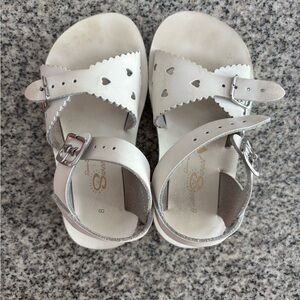 Sun-San Sweetheart white leather sandals